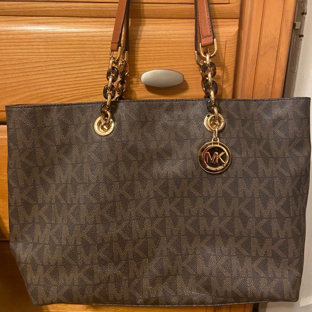 Michael Kors leather logo tote